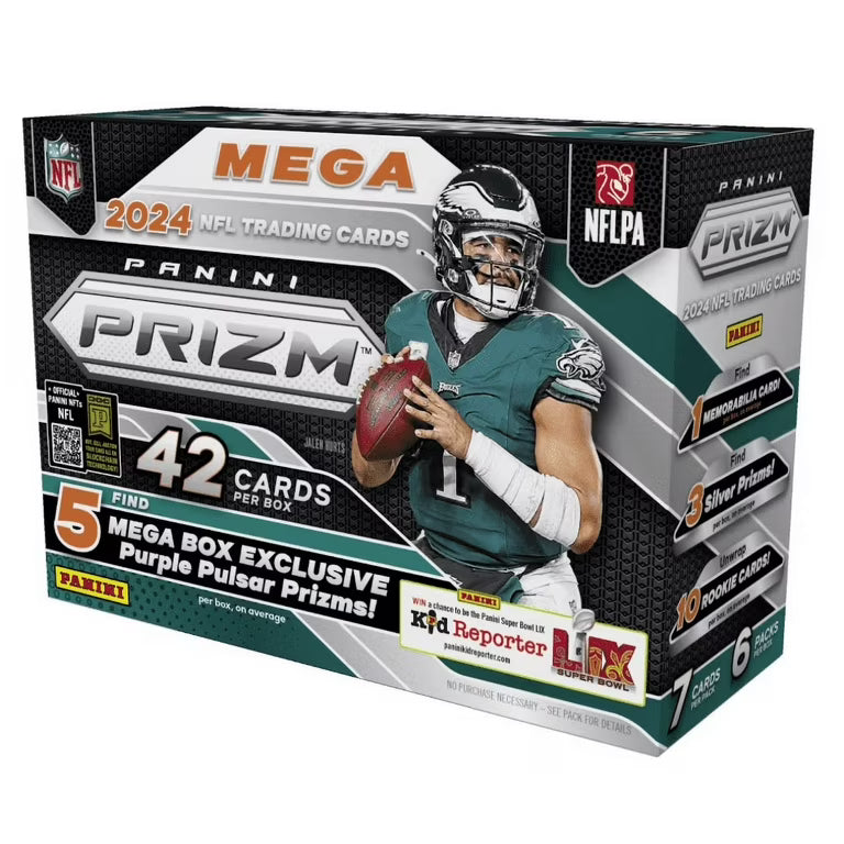 2024 Panini NFL Prizm Football Hobby Mega Box Purple Pulsar
